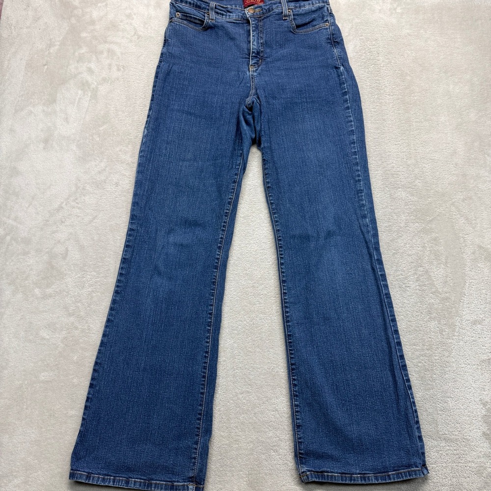 NYDJ Jeans Women's 12 Bootcut Leg Retro Vintage Medium Wash‎ Classic Blue Denim